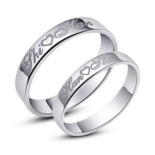 韩世时尚可免费刻字925银饰情侣戒指环男女款对戒子尾戒食指饰品