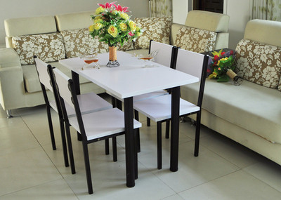 海艳家具  餐桌椅组合 4人铁艺饭桌饭店快餐店小餐厅小户型快餐桌