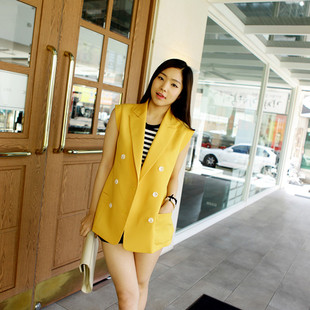 2014韩版春装新款气质修身无袖显瘦小西装背心马甲女