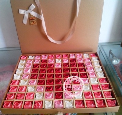 99朵纸玫瑰手工川崎玫瑰成品礼盒子 折纸玫瑰花材料包 情人节礼物