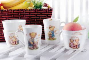 正品 生活元素 骨质瓷杯碗餐具六件套 情侣小熊对杯 DC-6002J