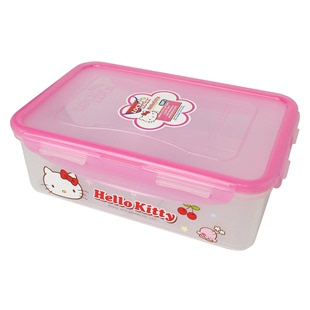 正品乐扣Kitty保鲜盒大容量1L微波便当塑料饭盒分隔格HPL817C-KT