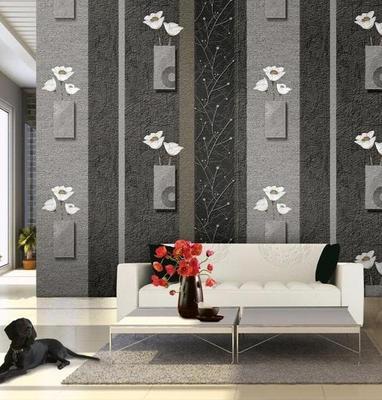 纯洁莲花-韩国原装进口客厅电视沙发背景墙纸壁纸PVC大卷16.5平
