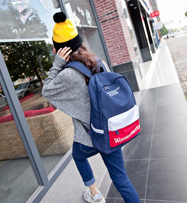 2016新款韩版时尚潮包学院中学生帆布双肩背包/旅行包/电脑包潮包