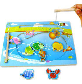 特宝儿拆装钓鱼玩具木制磁性钓鱼儿童玩具宝宝玩具1-2岁拆装玩具