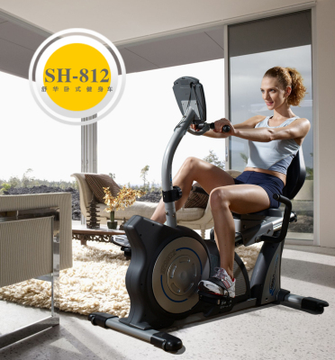 舒华SH-812卧式磁控静音健身车 家用脚踏室内运动健身房自行车