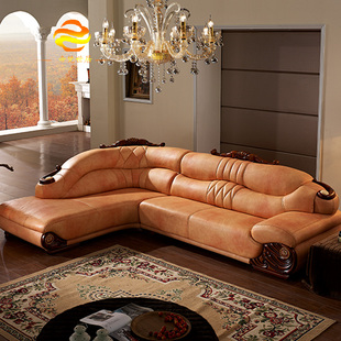 欧式中厚皮真皮沙发 客厅组合转角大款沙发 广东工艺正品特价沙发