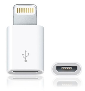 苹果iphone 5 Micro USB转换头 i5数据线转接头 安卓v8接口转i5