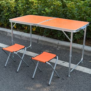 蓝色铝桌 折叠餐桌 户外折叠桌 展业桌  野餐桌 签到桌 摆摊折叠