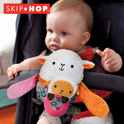 美国Skip Hop婴幼儿毛绒创意布艺公仔动物男女宝宝玩具小挂件牙胶