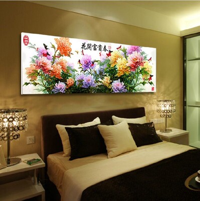 数字油画大幅花卉客厅装饰画diy手绘油画 正品44色 花开富贵春