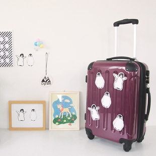 韩国首尔直送ogram 企鹅图案旅行箱拉杆箱行李包箱正品箱包20寸