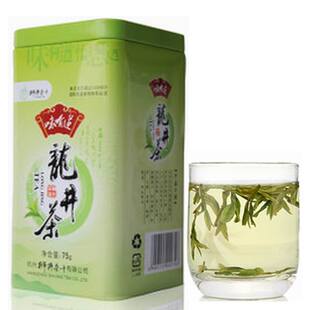 2015新茶 狮井 茶叶绿茶 明前西湖龙井茶75克/罐 精美方罐