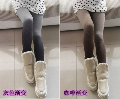 【E183】2011秋冬新款格子点点时尚渐变色双层保暖竹炭裤打底裤