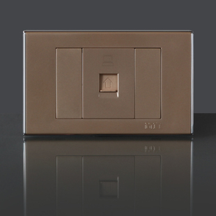 简宜正品 云系列金色 118型插座 一位电脑插线座 小盒