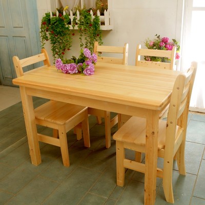 特价实木餐桌 实木餐桌椅组合 松木餐桌椅 松木家具 实木饭桌