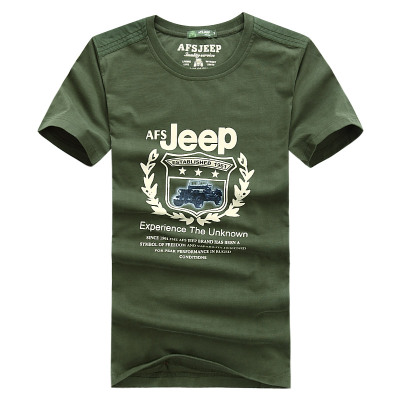 Afs Jeep/战地吉普男士短袖T恤 新款男装修身纯棉打底衫半袖潮t恤