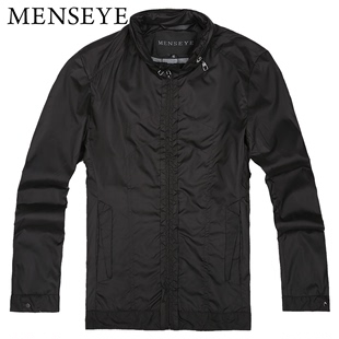 Menseye/男眼 C风尚都市休闲修身纯色优雅男士连帽夹克衫外套