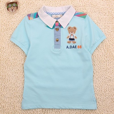 2015夏装款 韩国童装 男童领结短袖T恤 男孩休闲衬衣 儿童衬衫