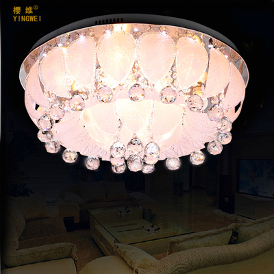 樱维新款现代圆形水晶灯 客厅卧室饭厅吸顶灯 现代版聚宝盆灯具
