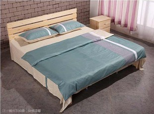 木木风实木床双人单人床1.8大床1.5松木床1米松木家具1.2米儿童床