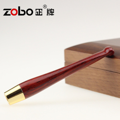 Zobo正牌烟嘴 红檀木精品烟嘴 拉杆清洗型 循环过滤嘴 实木 礼盒