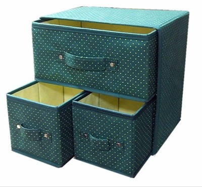【天天特价】 两层三抽屉式折叠内衣收纳盒内衣盒 杂物盒储物盒