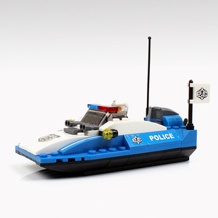 儿童智力开发星钻式拼装玩具 塑料积木组装拼插益智玩具 巡逻船