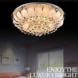 现代欧式客厅水晶灯LED水晶客厅灯卧室餐厅灯具灯饰圆形吸顶灯