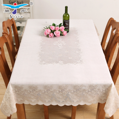 防污易清理高档米花朵高档原装进口pvc圆桌布台布防水防油餐桌布