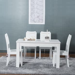 餐桌 大理石餐桌 1.2米大理石餐桌 条桌 白色餐桌椅