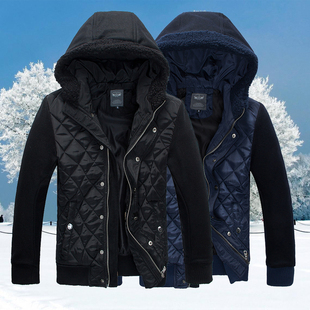 2014新款男式装加厚保暖棉袄韩版修身冬季夹克休闲连帽上衣男外套