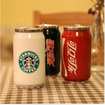 保温创意不锈钢保温杯星巴克 可乐罐 双层真空隔热 随行杯保冷杯