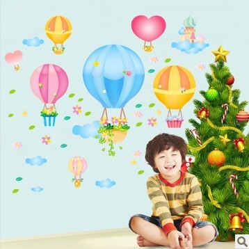 热气球可移除防水墙贴画幼儿园儿童卧室门墙上温馨墙纸贴墙壁贴纸