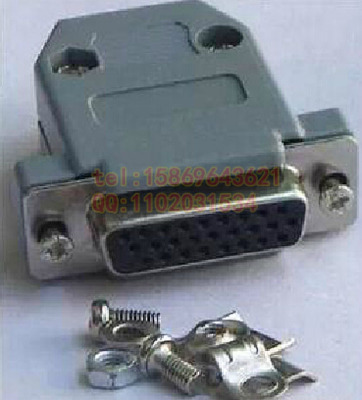 DB26针 HDB26M 三排26芯插头 公头/母头焊线式 黑胶矩形接头座子