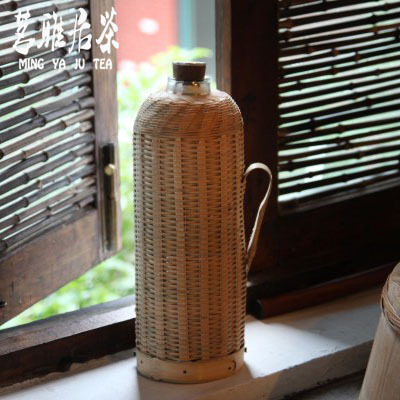 手工竹编怀旧热水瓶壶壳 外壳 暖水瓶套 竹工艺品