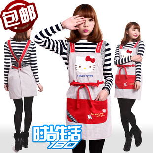 包邮出口韩国版时尚HELLOKITTY可爱公主厨房卡通工作服家居围裙