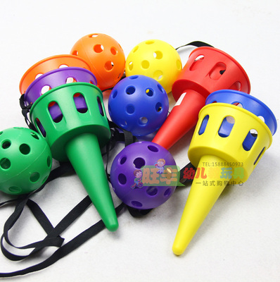 卡乐咪品牌幼儿园儿童感统器材户外运动玩具塑料抛接弹球接球器