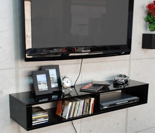 海艳家具 简约现代电视柜  墙上置物架 电视墙搁板 电视机顶盒架