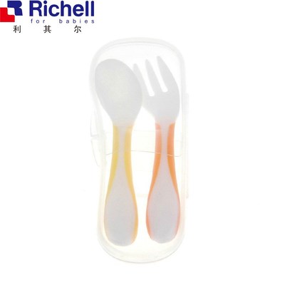 日本利其尔Richell UF婴儿用餐具匙叉套装（盒装） R986820