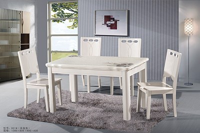餐桌大理石餐桌椅组合 大理石方桌 1桌6椅长方形实木现代简约包邮