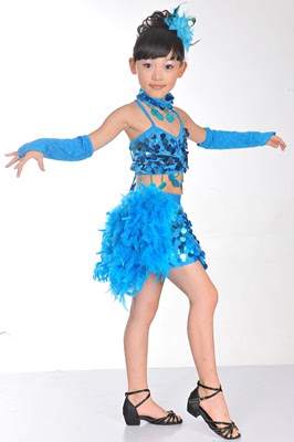 新款女孩亮片拉丁舞裙儿童民族演出舞蹈服装少幼儿现代舞表演服饰