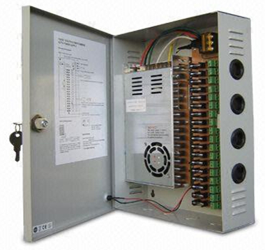 配件厂家批发-12V30A18路电源监控开关电源铁盒箱18路12V30A电源