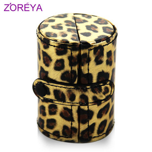 ZOREYA正品化妆刷时尚专业品牌豹纹小化妆刷桶 化妆刷收纳盒便携