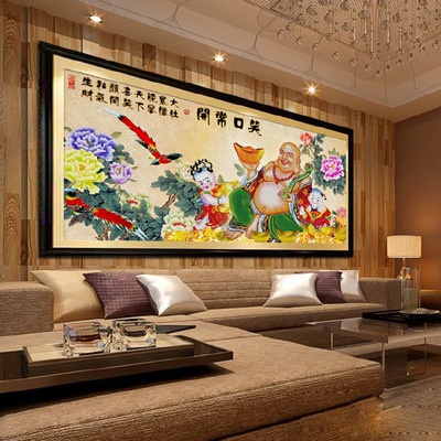 卡卡最新款客厅大画3D十字绣 佛教如来佛弥勒佛 笑口常开生意兴隆
