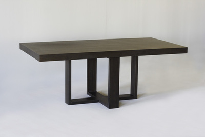 新中式家具 新中式餐桌 实木圆桌 水曲柳实木长桌 方形餐桌可定制
