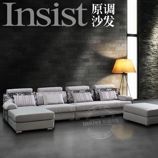 品牌特价 高档布艺沙发组合客厅转角 现代简约大小户型成都浅灰色