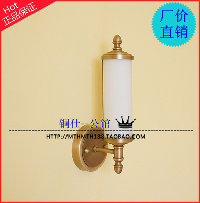 现代美法式HH风格卧室床头壁灯具全纯铜别墅卫生间镜前玻璃灯饰