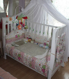 达芬贝 欧式婴儿床 实木环保漆宝宝床童床 白色款