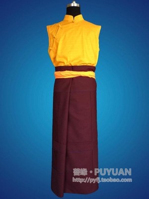 喇嘛服装/佛教/藏传/喇嘛僧衣/深枣红色毛料福田裙